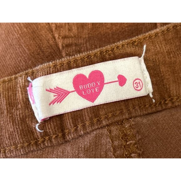 Buddy Love Brown Corduroy Bell Bottom Pants Boho Retro 70s Festival Flare - Picture 4 of 5